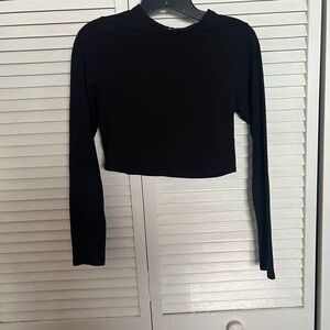Cotton On Black Long Sleeve Crop Top